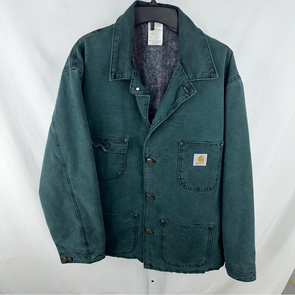 Vintage Carthartt CB143 Jacket X Large Green Canvas Blanket Line Chore Field